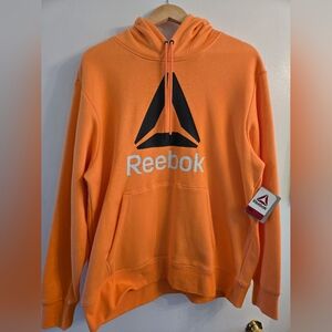 Reebok Men's Orange Hoodie with Black Logo XL NWT